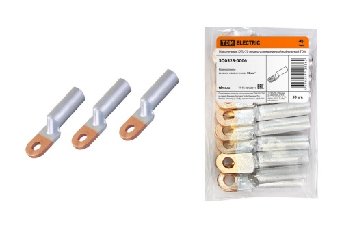 Наконечник DTL-70 медно-алюминиевый кабельный TDM Наконечник DTL-70 медно-алюминиевый кабельный TDM