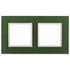 14-5102-27 Эл/ус ЭРА Рамка на 2 поста, стекло, Эра Elegance, зелёный+сл.кость