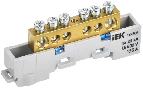 TEKFOR Шина N "ноль" неизол. на унив. держ. 8х12-6-С IEK