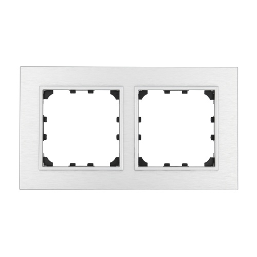 Рамка 2-постовая из натурального анодированного алюминия LK60