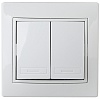 1А-104-01  Intro Выключатель двойной, 10А-250В, СУ, Al+Cu, Plano, белый