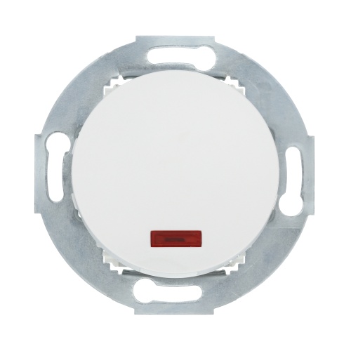 Переключатель одноклавишный на два направления (схема 6L) с индикатором 10 A, 250 B (белый) Vintage