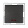Переключатель 1-кл., на 2 направления, c индикатором (схема 6L) 16 A, 250 B (черный бархат) LK60