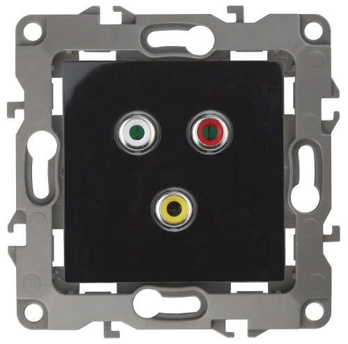 12-3113-06 Эл/ус ЭРА Розетка RCA, IP20, Эра12, чёрный