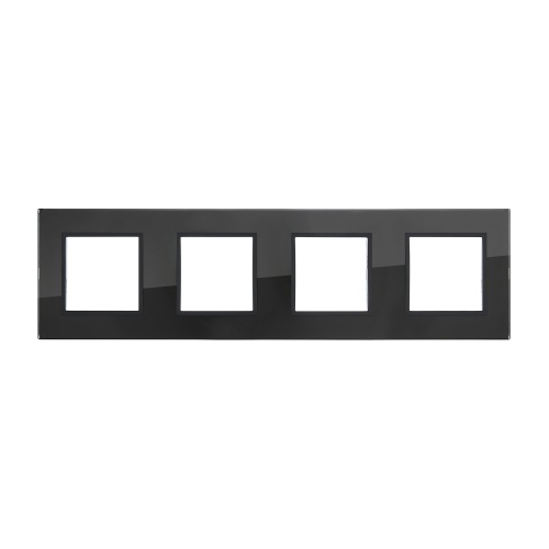 Рамка 4-постовая из натурального темного стекла LK45