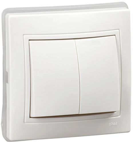 KVARTA Выключатель 2кл ВС10-2-0-КБ-44 10А IP44 бел. IEK