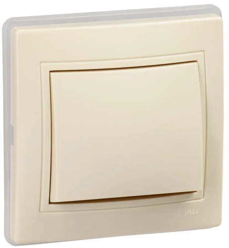 KVARTA Выключатель 1кл ВС10-1-0-ККм-44 10А IP44 крем. IEK