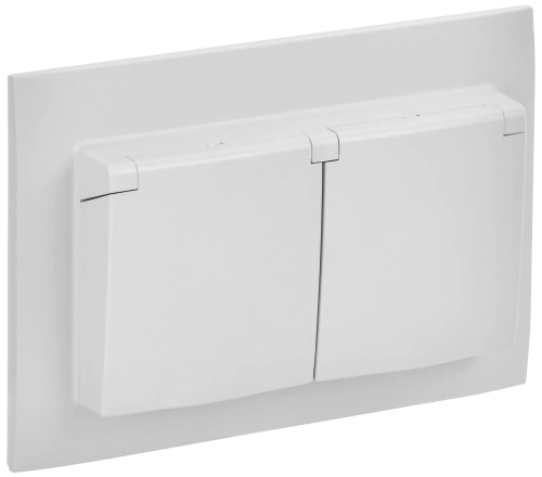 SKANDY Роз. 2-я с кр. 16А в сб IP44 SK-R12W арк. бел. IEK