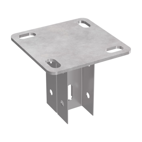 Опора вертикальная двойная для стойки 45х30 пятка 120х120 Промрукав