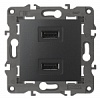 14-4110-05 Эл/ус ЭРА Устройство зарядное USB, 230В/5В-2100мА, IP20, Эра Elegance, антрацит