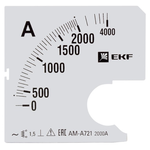 Амперметр AM-A721 аналоговый на панель (72х72) квадратный вырез 2000А трансф. подкл. EKF PROxima