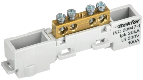 TEKFOR Шина L "фаза" неизол. на унив. держ. 6х9-4-Ср IEK