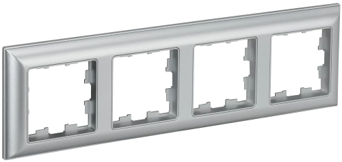 BRITE Рамка 4-мест. РУ-4-Бр алюм./алюм. IEK