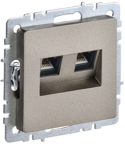 BRITE Роз. двойная RJ11+RJ45 кат.5E РК/Т12-БрШ шамп. IEK