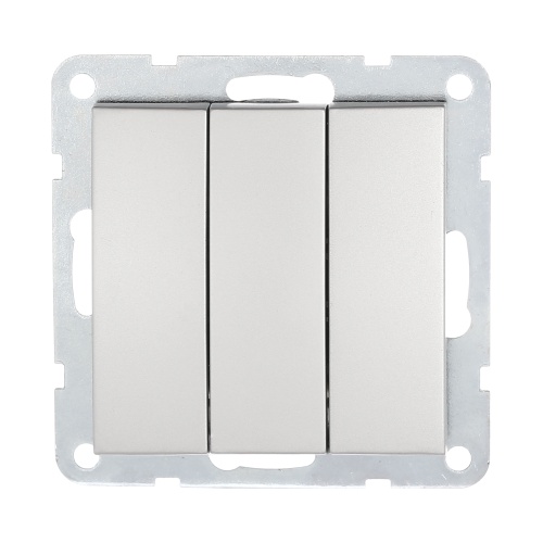 Выключатель 3-кл.(схема 1+1+1) 16 A, 250 B (серебристый металлик) LK60