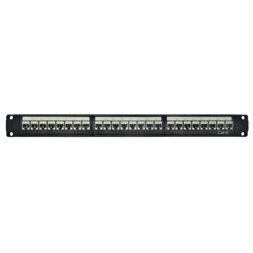 Патч-панель модульная 19", 1U, CAT6, 24 порта RJ45, экранированная