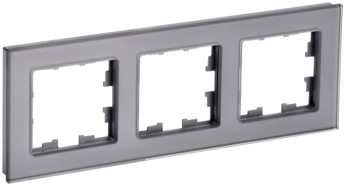 BRITE Рамка 3-мест. РУ-3-2-БрСе стекло сер. IEK BRITE Рамка 3-мест. РУ-3-2-БрСе стекло сер. IEK