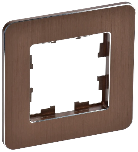 BRITE Рамка 1-мест. РУ-1-1-Бр металл коричн. RE AL IEK