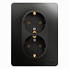 GLOSSA РОЗЕТКА двойная с заземлением, 16А, в сборе, АНТРАЦИТ