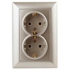 4-205-04  Intro Розетка 2X2P+E Schuko, 16А-250В, СУ, Solo, шампань