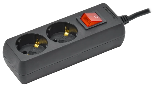 Удлинитель У02К 2 места с/з 3м 3х1мм2 16А 250В чер. IEK