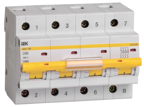Авт. выкл.ВА47-100 4Р  80А 10кА х-ка D ИЭК