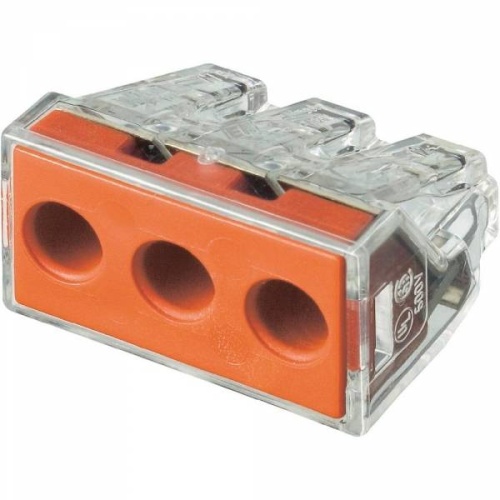 Клеммы для распределительных коробок серии 773 на 3 проводника сечением 2,5-6,0 мм2 (без пасты), упак. 50шт.