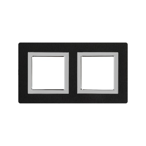 Рамка из алюминия, "Avanti", черная, 4 модуля