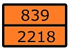 Знак наклейка для маркировки опасных грузов "Номер ООН 839/2218" (300x400) EKF PROxima