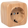 Розетка 1-местная ОП Минск 16А с заземлением светлое дерево EKF