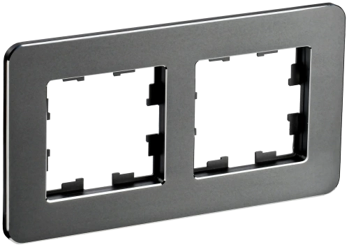 BRITE Рамка 2-мест. РУ-2-1-Бр металл титан RE IEK