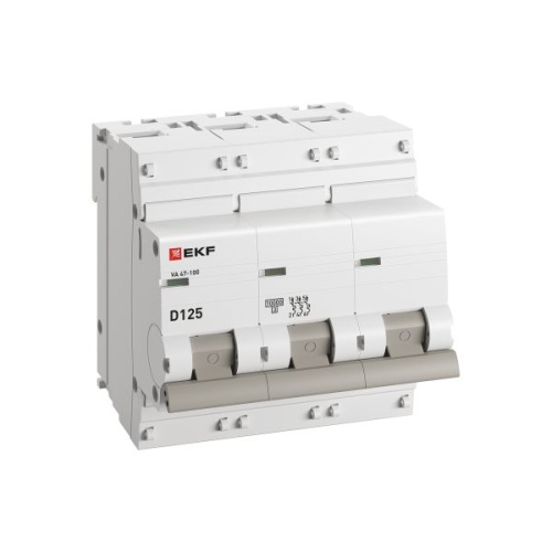 Автоматический выключатель 3P 125А (D) 10kA ВА 47-100 EKF PROxima