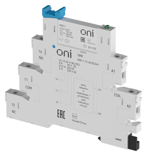 Реле интерфейсное ORK с розеткой 1C 24В AC/DC ONI
