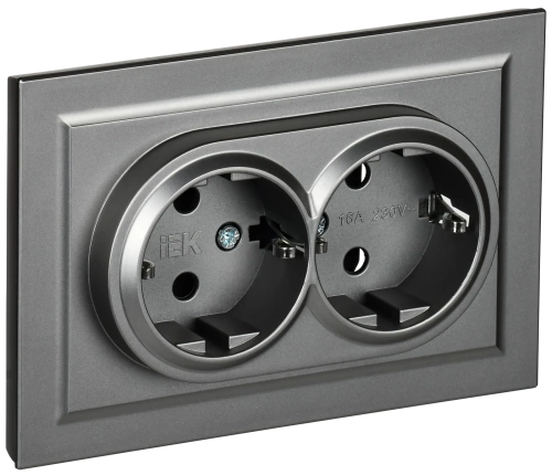 BRITE Роз. 2-я с з/к/ш 16А в сб. РСш12-3-БрС сталь IEK